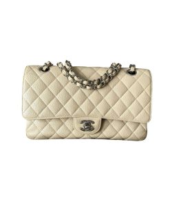 Chanel Medium Double Flap Beige Caviar